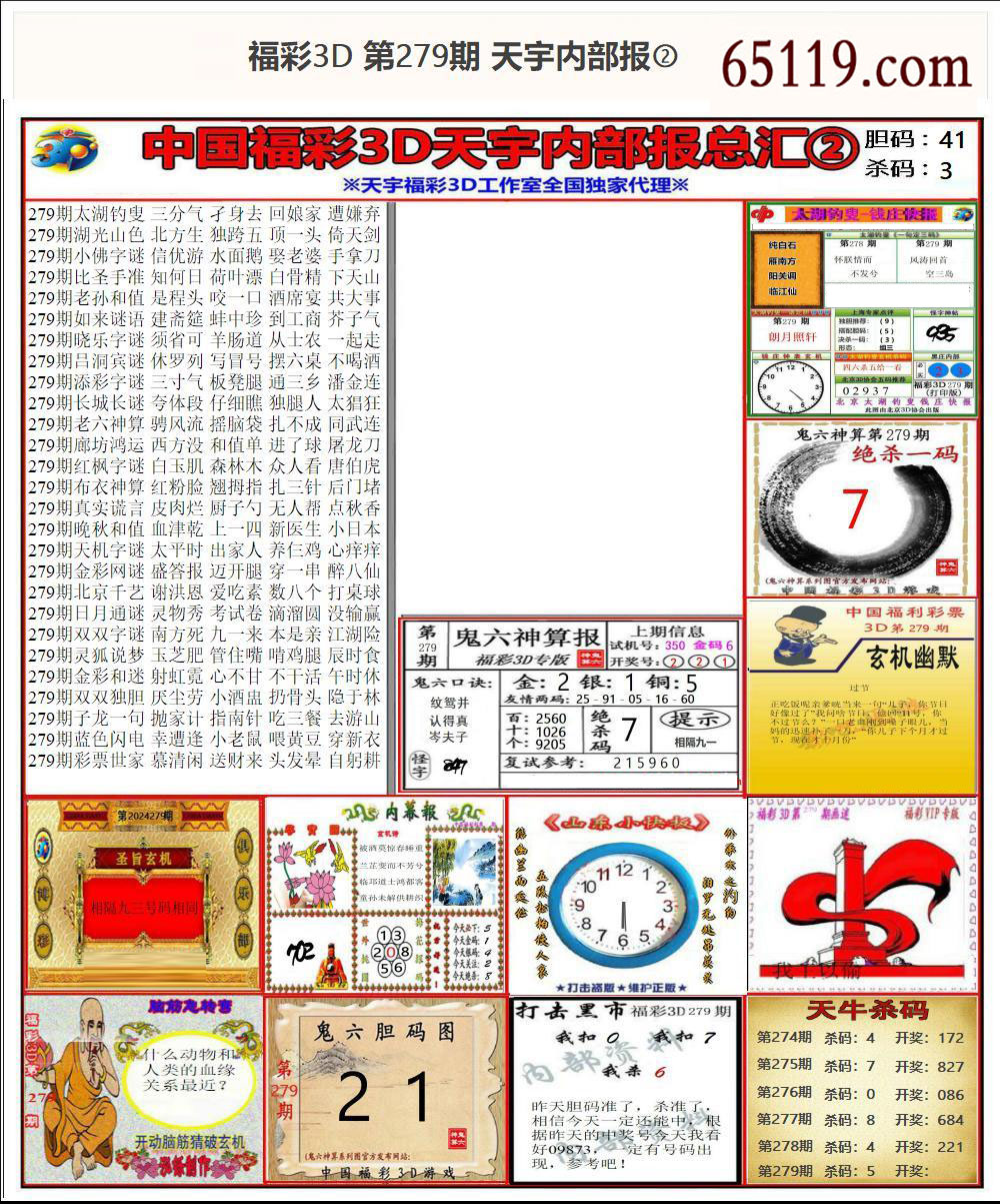 福彩3D天宇内部报②