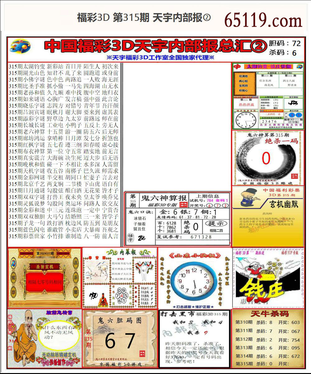 福彩3D天宇内部报②