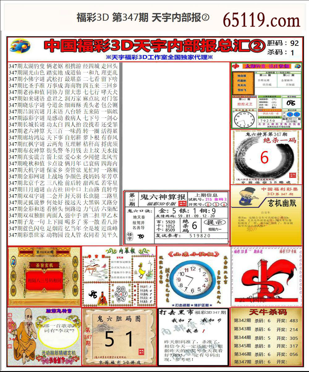 福彩3D天宇内部报②