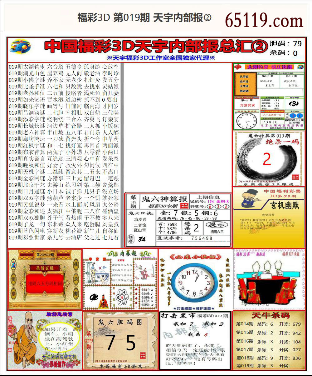 福彩3D天宇内部报②