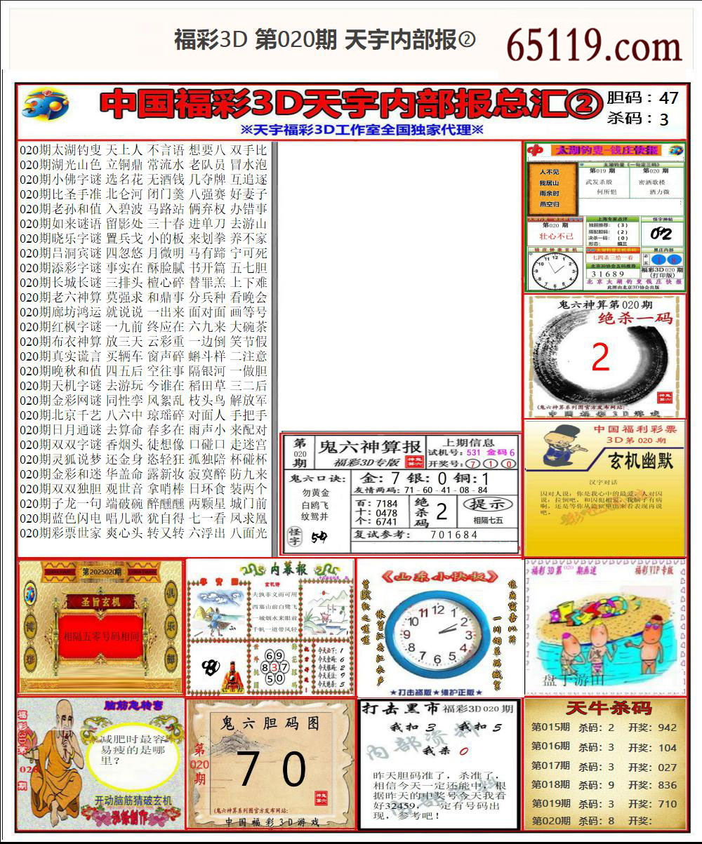 福彩3D天宇内部报②